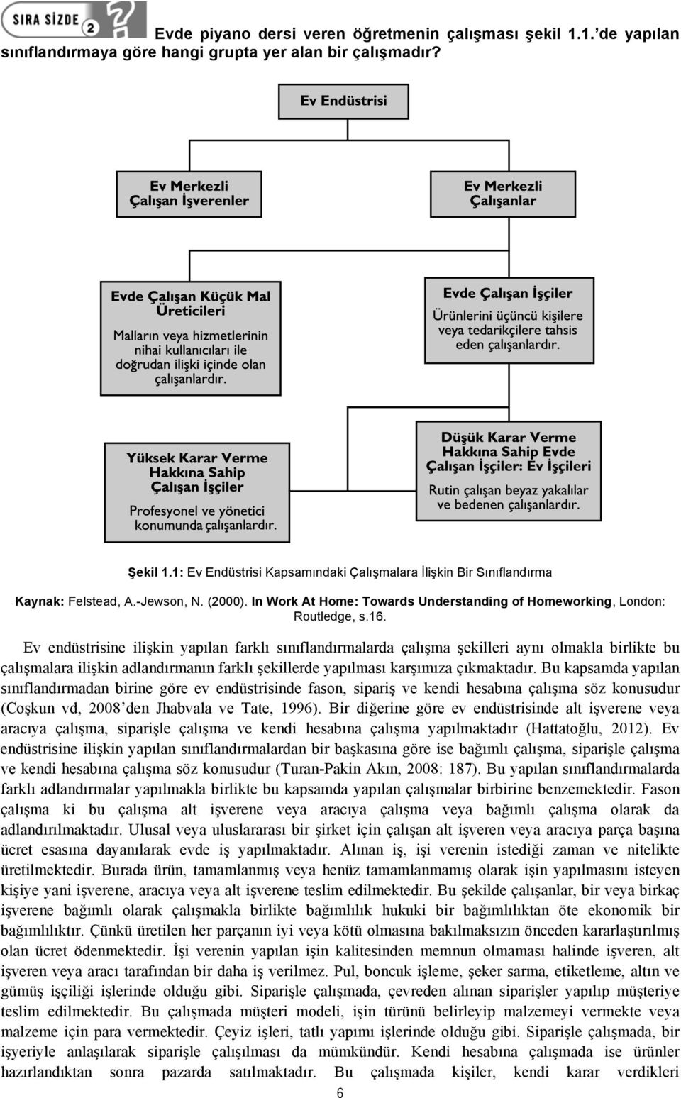 Ev endüstrisine ilişkin yapılan farklı sınıflandırmalarda çalışma şekilleri aynı olmakla birlikte bu çalışmalara ilişkin adlandırmanın farklı şekillerde yapılması karşımıza çıkmaktadır.