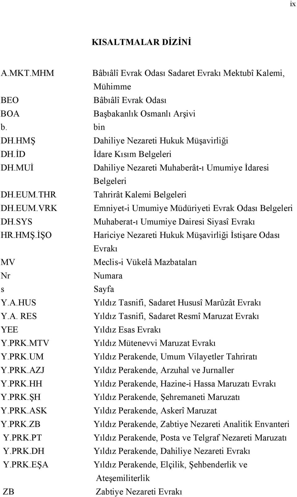 SYS Muhaberat-õ Umumiye Dairesi Siyasî Evrakõ HR.HMŞ.İŞO Hariciye Nezareti Hukuk Müşavirliği İstişare Odasõ Evrakõ MV Meclis-i Vükelâ Mazbatalarõ Nr Numara s Sayfa Y.A.