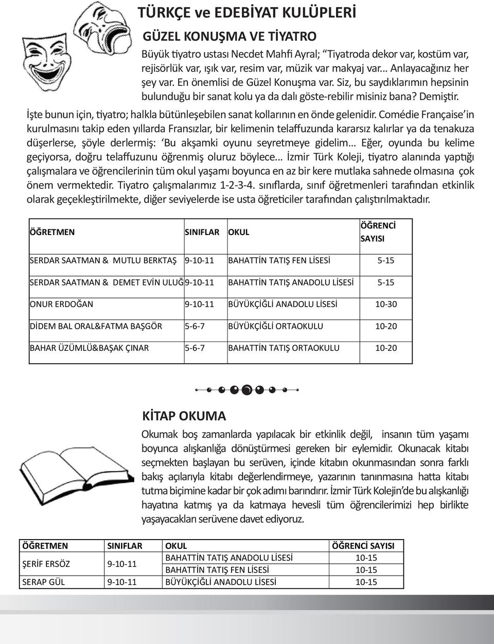 İşte bunun için, tiyatro; halkla bütünleşebilen sanat kollarının en önde gelenidir.