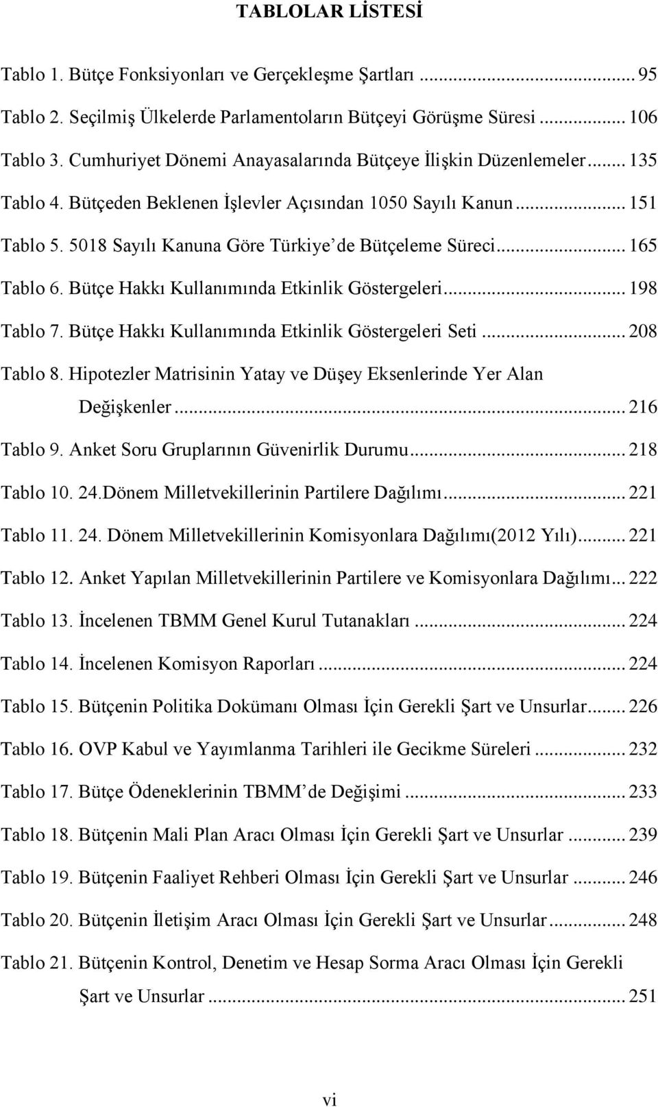 5018 Sayılı Kanuna Göre Türkiye de Bütçeleme Süreci... 165 Tablo 6. Bütçe Hakkı Kullanımında Etkinlik Göstergeleri... 198 Tablo 7. Bütçe Hakkı Kullanımında Etkinlik Göstergeleri Seti... 208 Tablo 8.