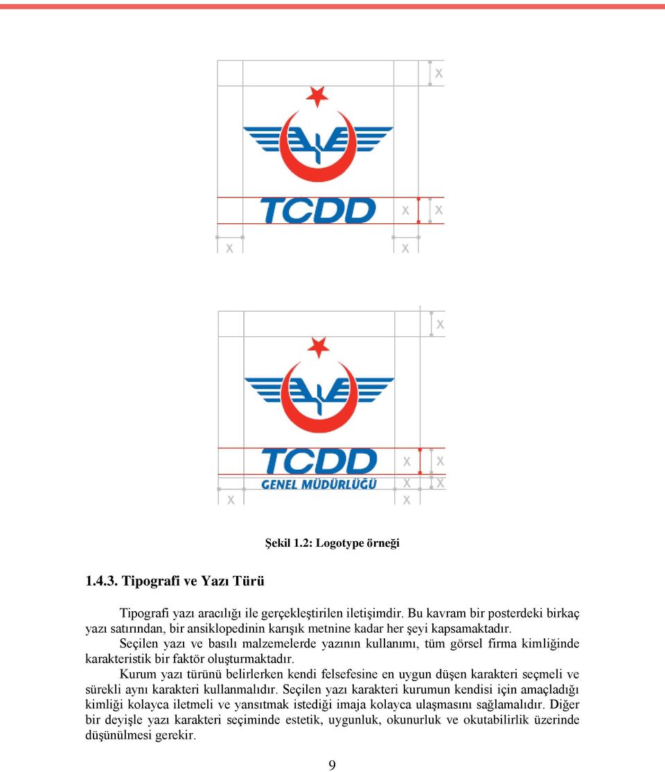 Seçilen yazı ve basılı malzemelerde yazının kullanımı, tüm görsel firma kimliğinde karakteristik bir faktör oluşturmaktadır.