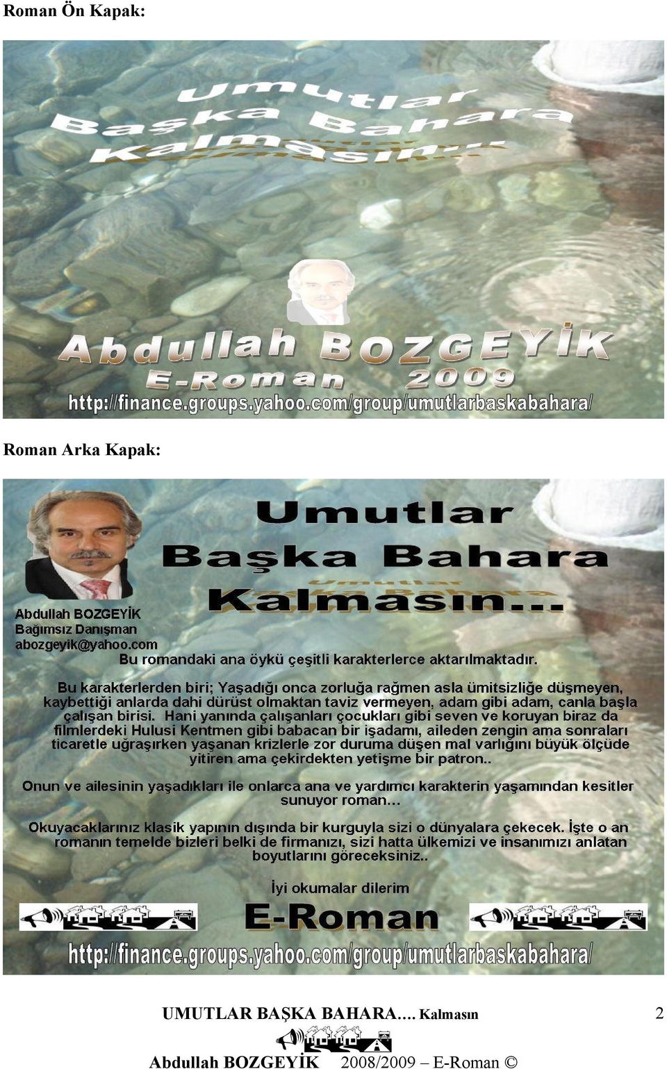 Arka Kapak: