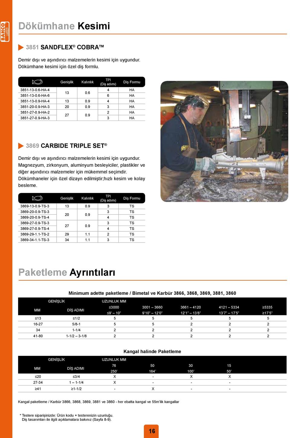 9-HA-3 3 HA 3869 Carbide Triple Set Demir dışı ve aşındırıcı malzemelerin kesimi için uyundur.