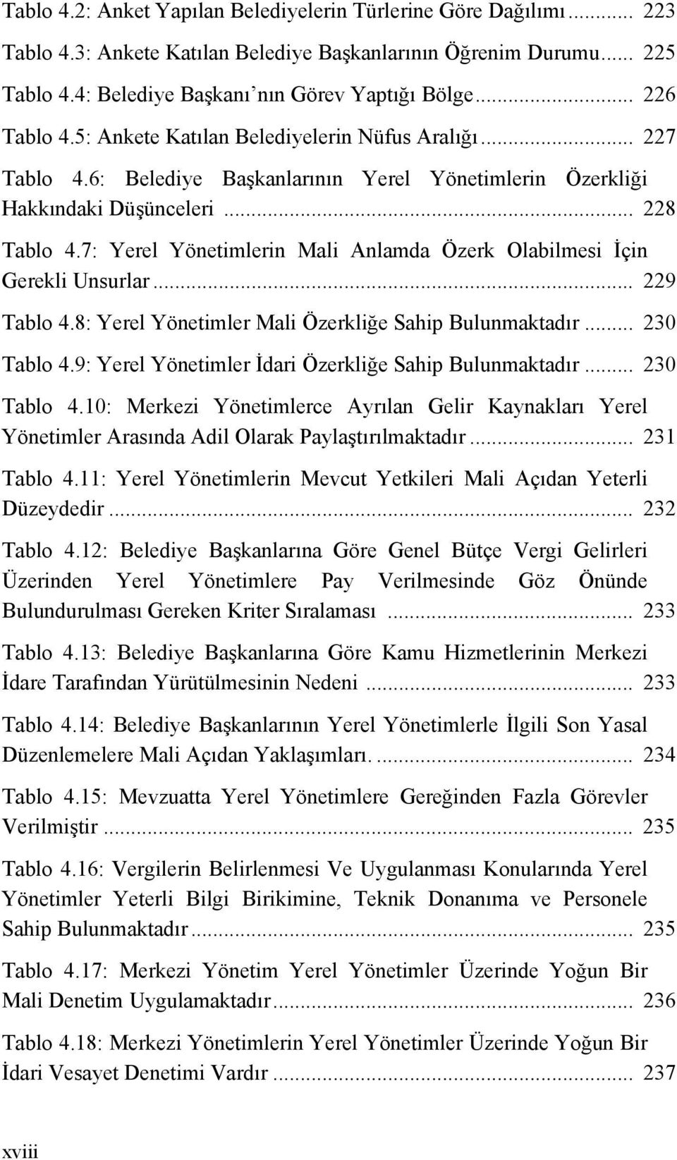 7: Yerel Yönetimlerin Mali Anlamda Özerk Olabilmesi İçin Gerekli Unsurlar... 229 Tablo 4.8: Yerel Yönetimler Mali Özerkliğe Sahip Bulunmaktadır... 230 Tablo 4.