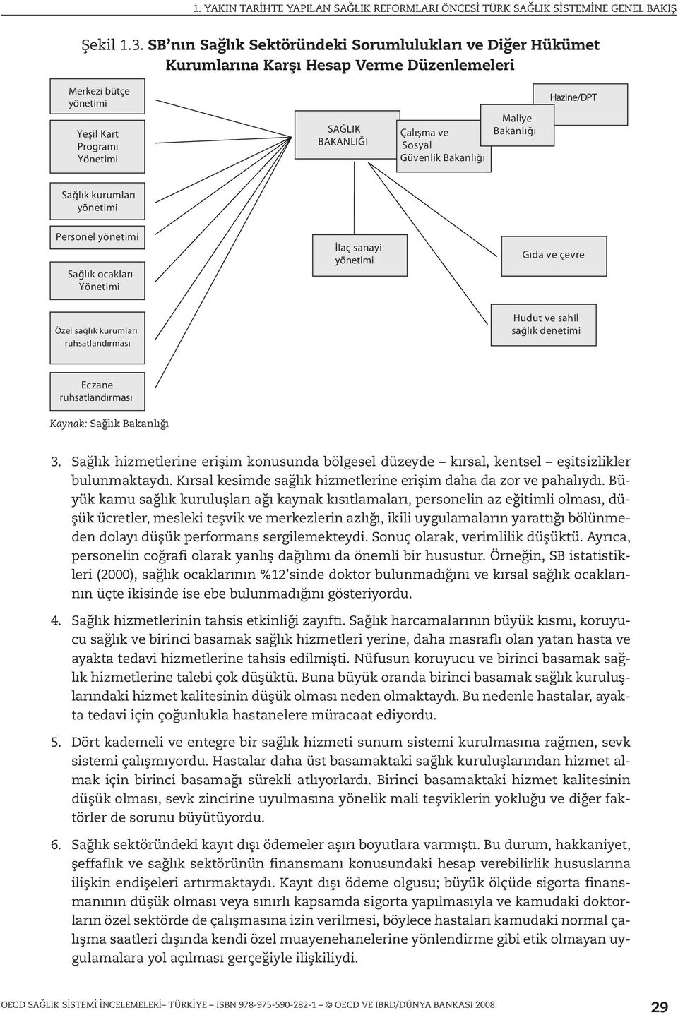 Bakanlığı Maliye Bakanlığı Hazine/DPT Sağlık kurumları yönetimi Personel yönetimi Sağlık ocakları Yönetimi İlaç sanayi yönetimi Gıda ve çevre Özel sağlık kurumları ruhsatlandırması Hudut ve sahil