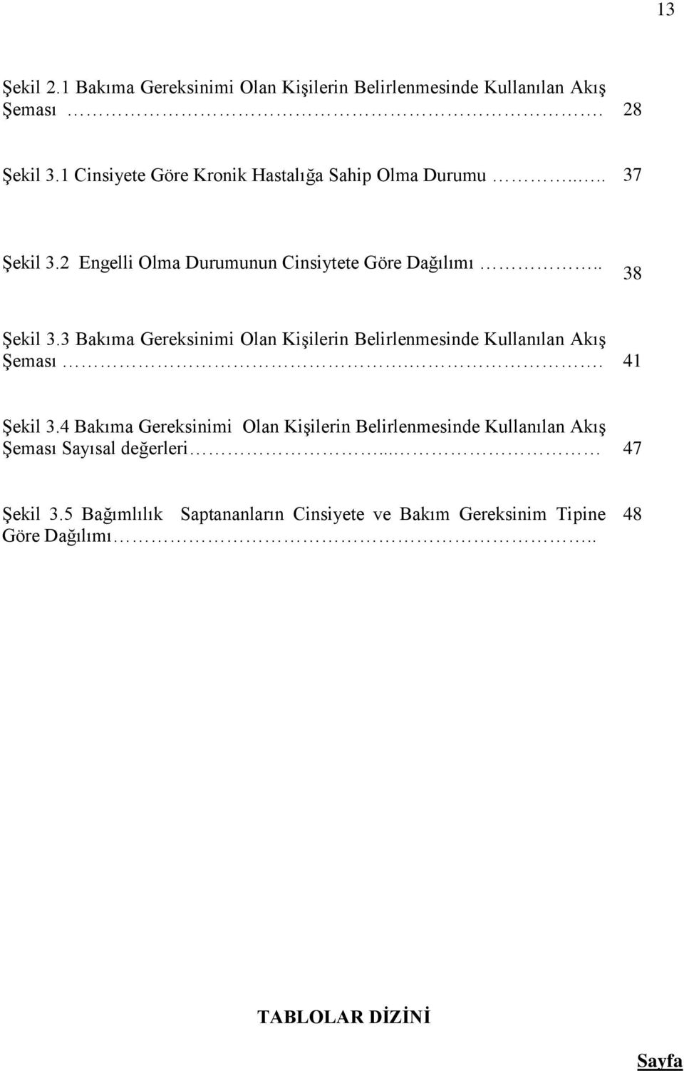 3 Bakıma Gereksinimi Olan Kişilerin Belirlenmesinde Kullanılan Akış Şeması.. 41 Şekil 3.