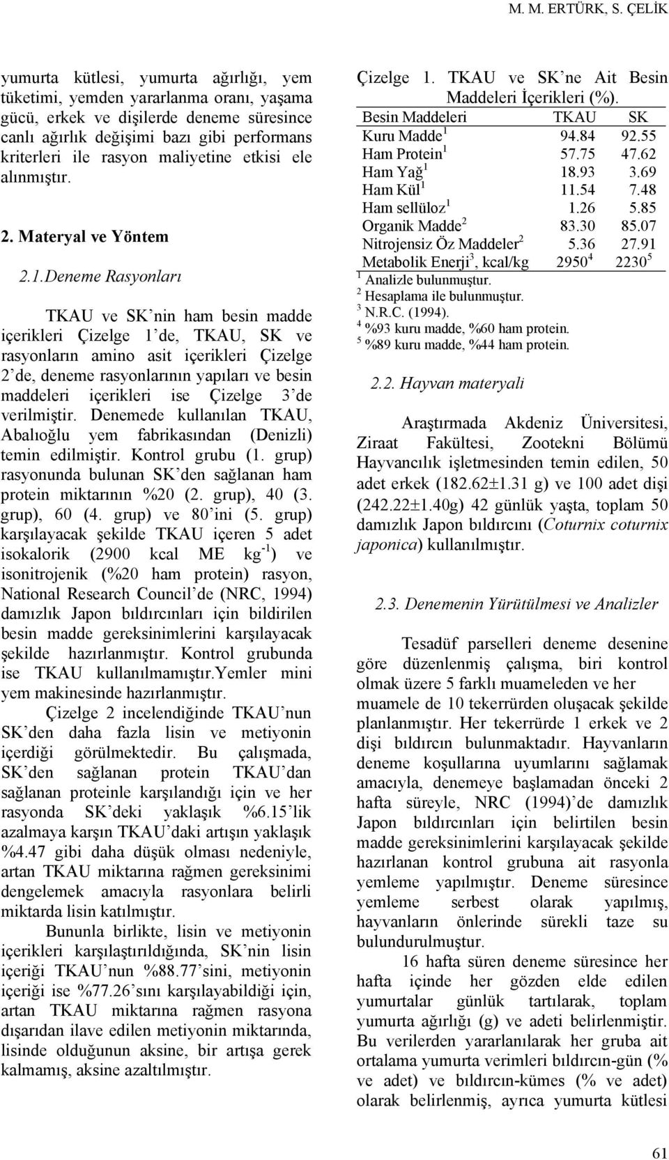 maliyetine etkisi ele alınmıştır. 2. Materyal ve Yöntem 2.1.