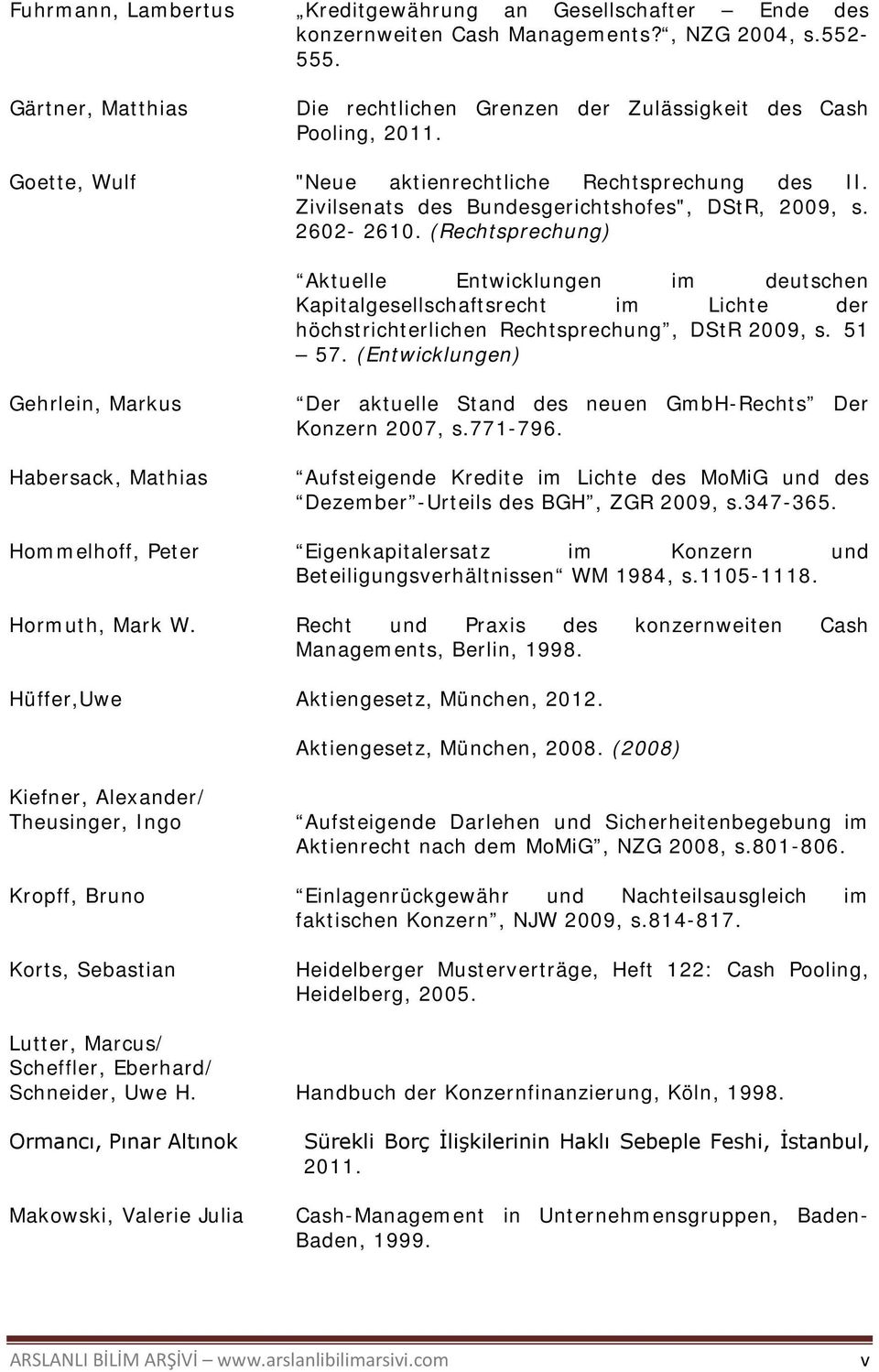 (Rechtsprechung) Aktuelle Entwicklungen im deutschen Kapitalgesellschaftsrecht im Lichte der höchstrichterlichen Rechtsprechung, DStR 2009, s. 51 57.