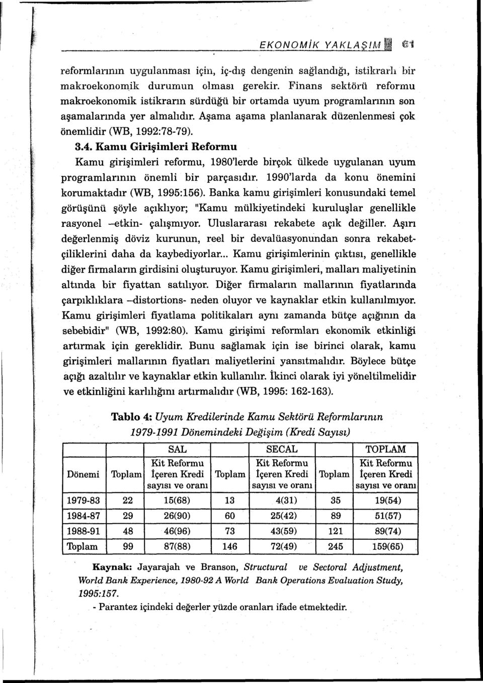 Kamu Girişimleri Reformu Kamu girişimleri reformu, 1980'lerde birçok ülkede uygulanan uyum programlarının önemli bir parçasıdır. 1990'larda da konu önemini korumaktadır (WB, 1995:156).