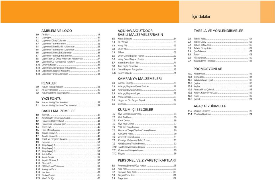 9 Logo nun Oy Pusulas nda Kullan m...28 1.10 Dinamik Kuflak...29 1.11 Logo nun Di er Logolar ile Kullan m...30 1.12 Logo nun Slogan ile Kullan m...31 1.13 Logo nun Yanl fl Kullan mlar...32 RENKLER 2.