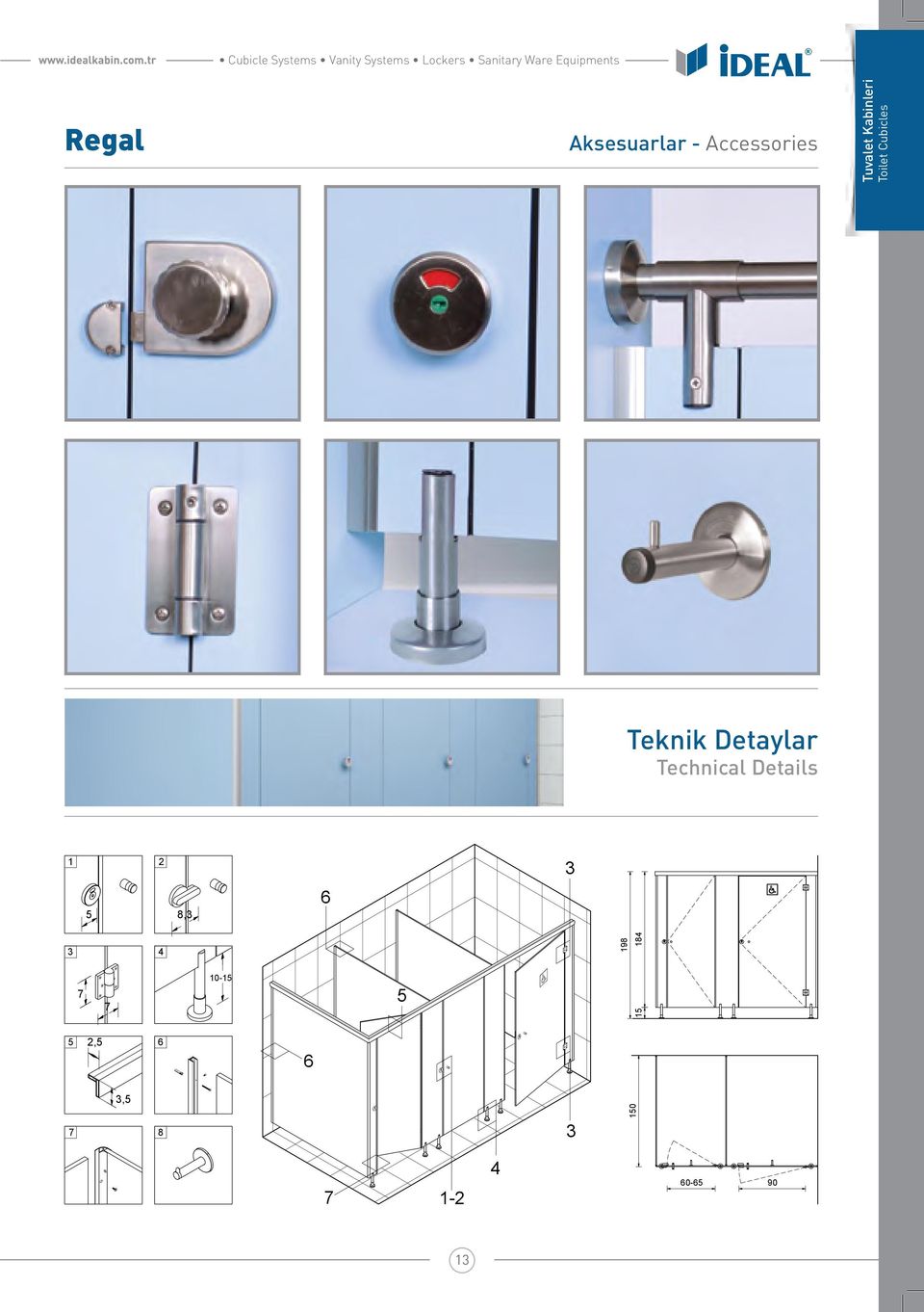 Kabinleri Toilet Cubicles Teknik Detaylar Technical Details