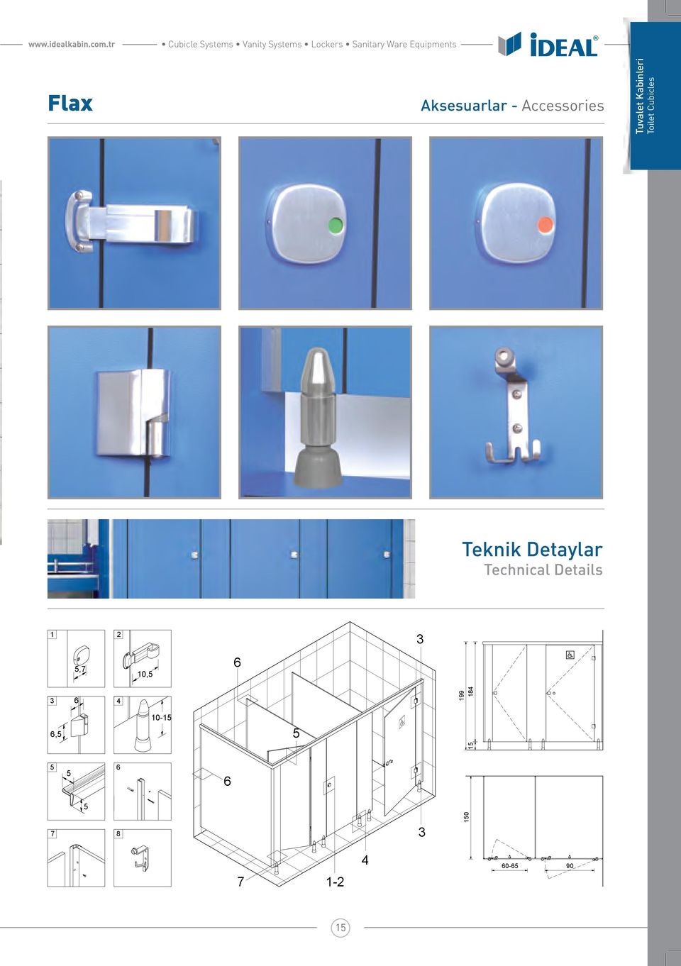 Kabinleri Toilet Cubicles Teknik Detaylar Technical