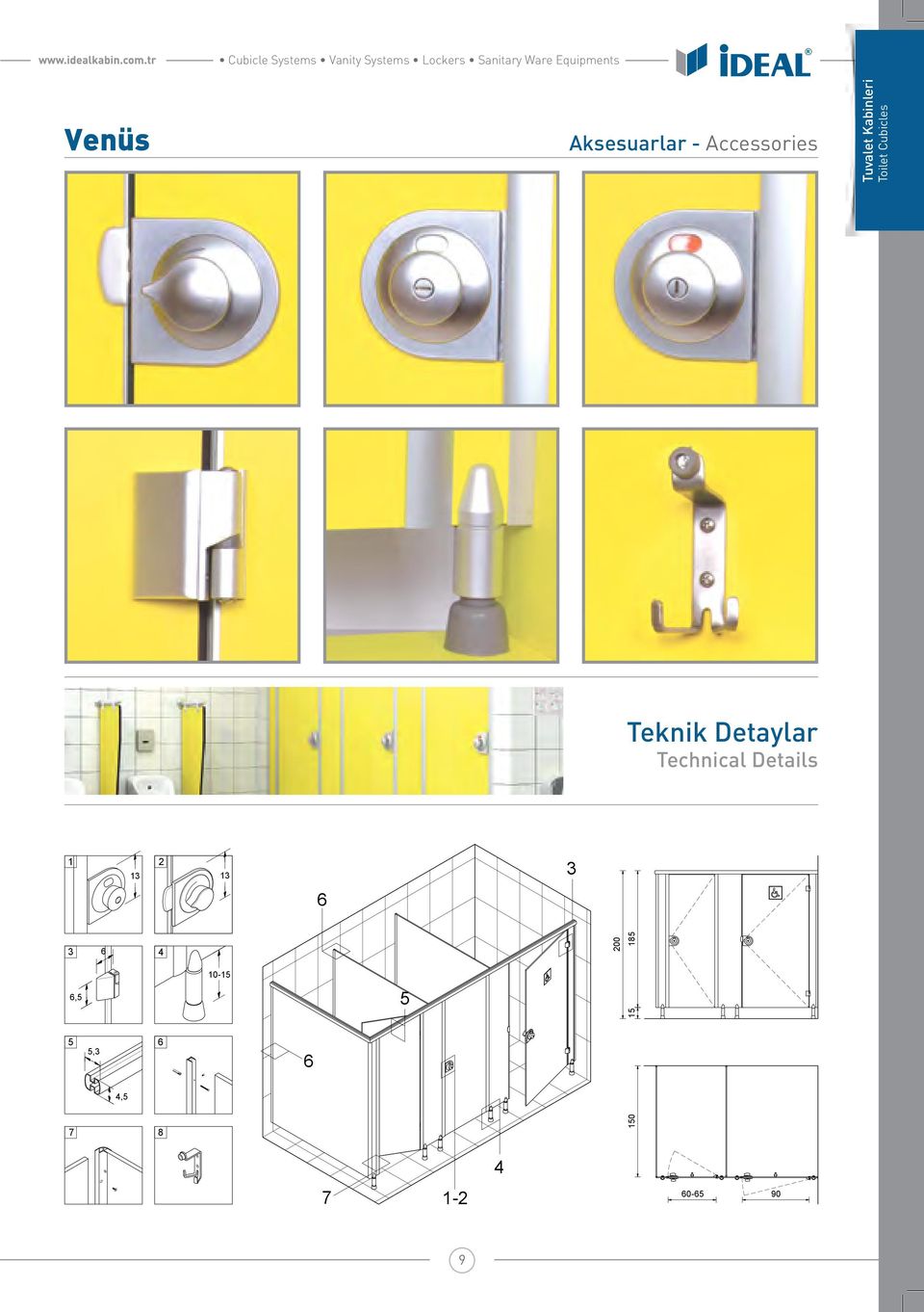 Kabinleri Toilet Cubicles Teknik Detaylar Technical