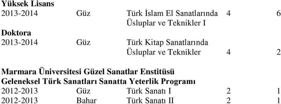 4 2 Marmara Üniversitesi Güzel Sanatlar Enstitüsü Geleneksel Türk Sanatları