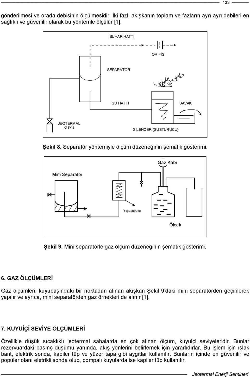 Mini separatörle gaz ölçüm düzeneğinin şematik gösterimi. 6.