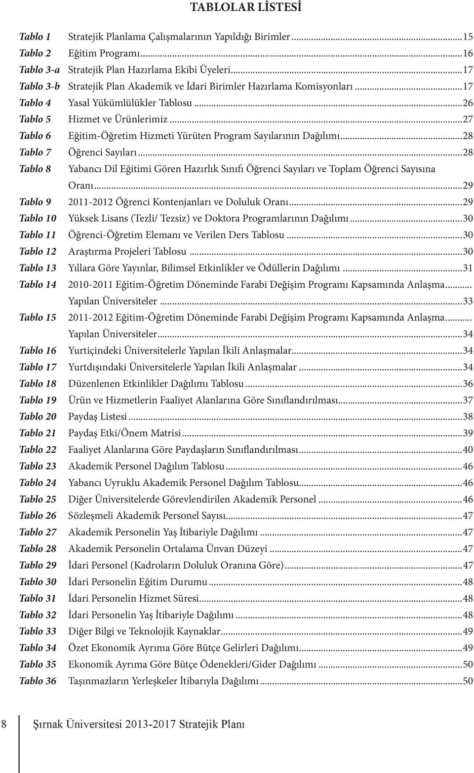 ..27 Tablo 6 Eğitim-Öğretim Hizmeti Yürüten Program Sayılarının Dağılımı...28 Tablo 7 Öğrenci Sayıları.