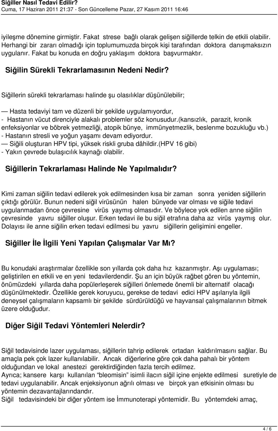 Siğilin Sürekli Tekrarlamasının Nedeni Nedir?