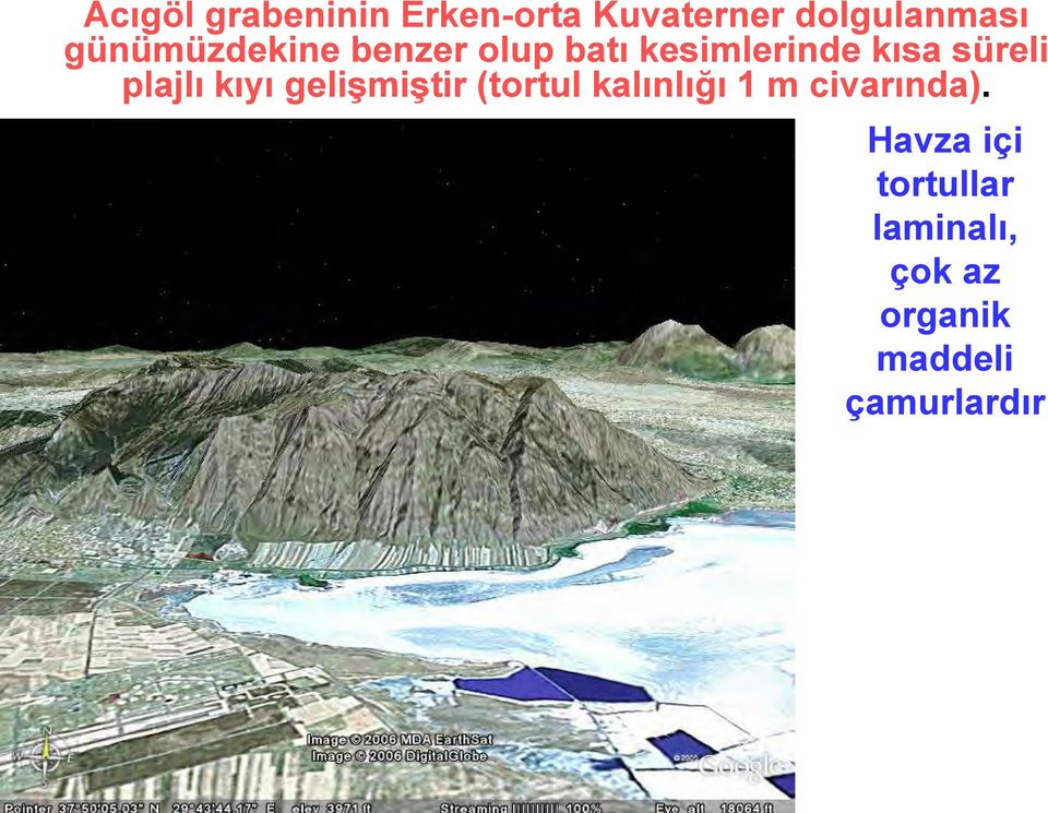 plajlı kıyı gelişmiştir (tortul kalınlığı 1 m civarında).