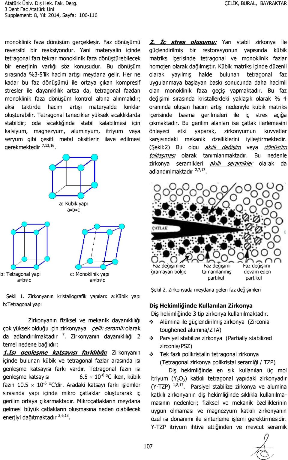 Her ne kadar bu faz dönüşümü ile ortaya çıkan kompresif stresler ile dayanıklılık artsa da, tetragonal fazdan monoklinik faza dönüşüm kontrol altına alınmalıdır; aksi taktirde hacim artışı materyalde