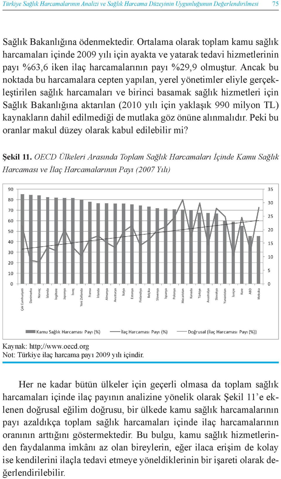 Ancak bu noktada bu harcamalara cepten yapılan, yerel yönetimler eliyle gerçekleştirilen sağlık harcamaları ve birinci basamak sağlık hizmetleri için Sağlık Bakanlığına aktarılan (2010 yılı için