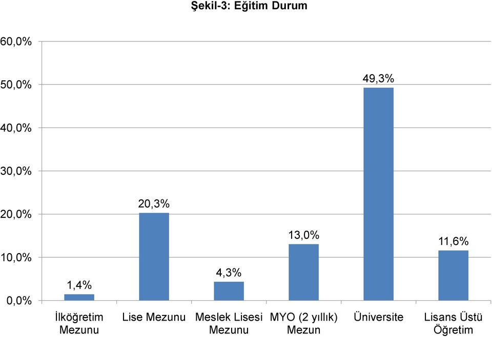 4,3% Meslek Lisesi Mezunu 13,0% MYO (2