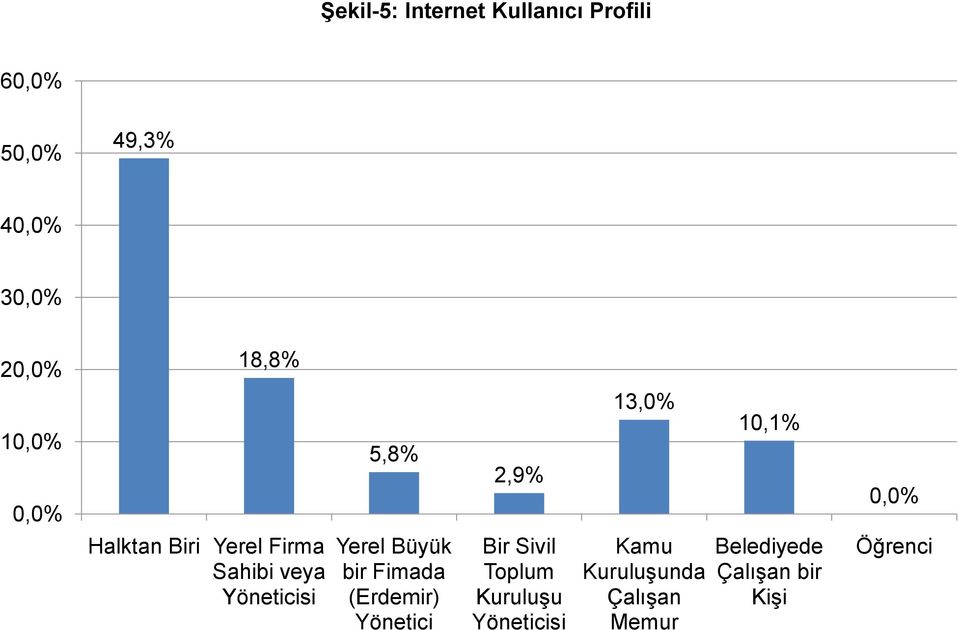 (Erdemir) Yönetici 2,9% Bir Sivil Toplum Kuruluşu Yöneticisi 13,0%