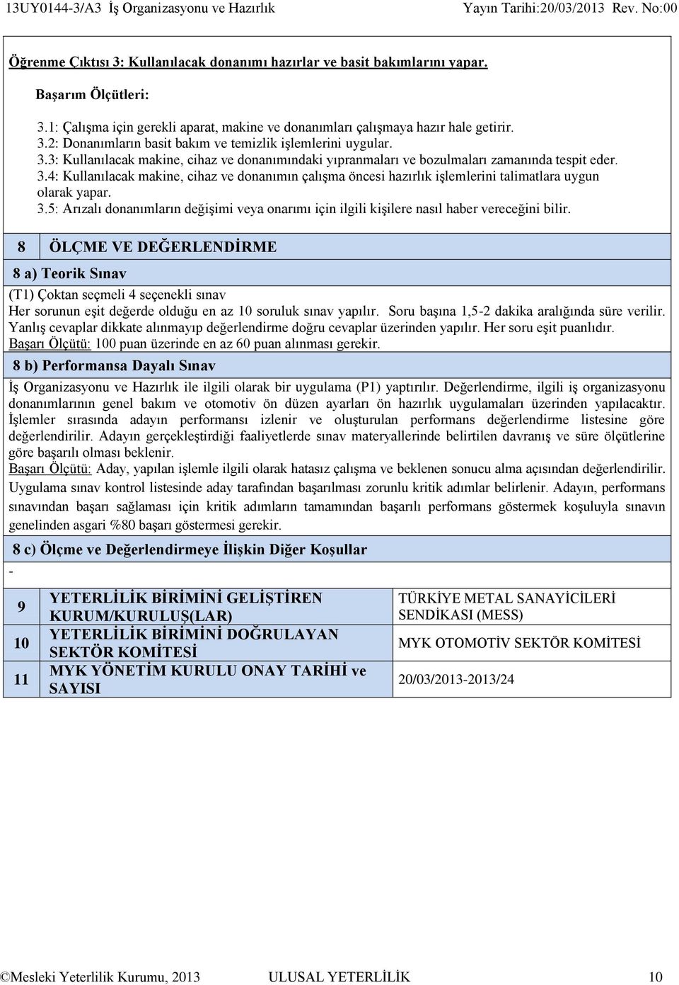 3.5: Arızalı donanımların değişimi veya onarımı için ilgili kişilere nasıl haber vereceğini bilir.