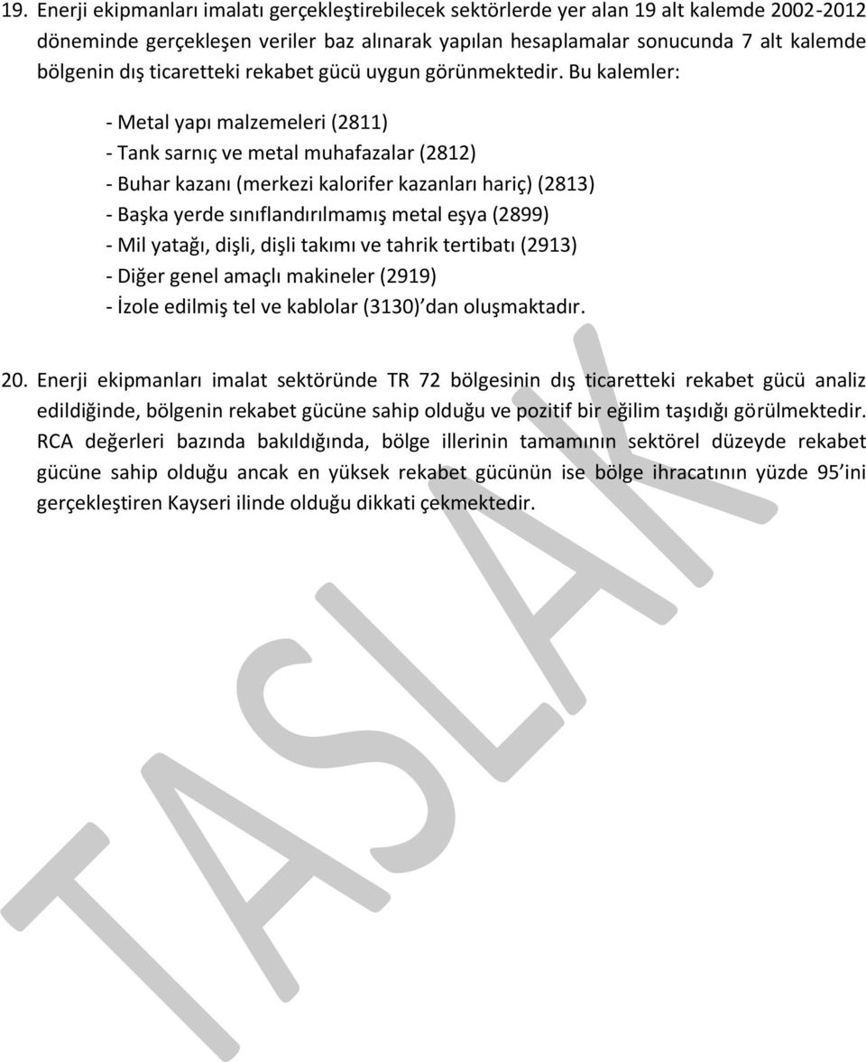 Bu kalemler: - Metal yapı malzemeleri (2811) - Tank sarnıç ve metal muhafazalar (2812) - Buhar kazanı (merkezi kalorifer kazanları hariç) (2813) - Başka yerde sınıflandırılmamış metal eşya (2899) -