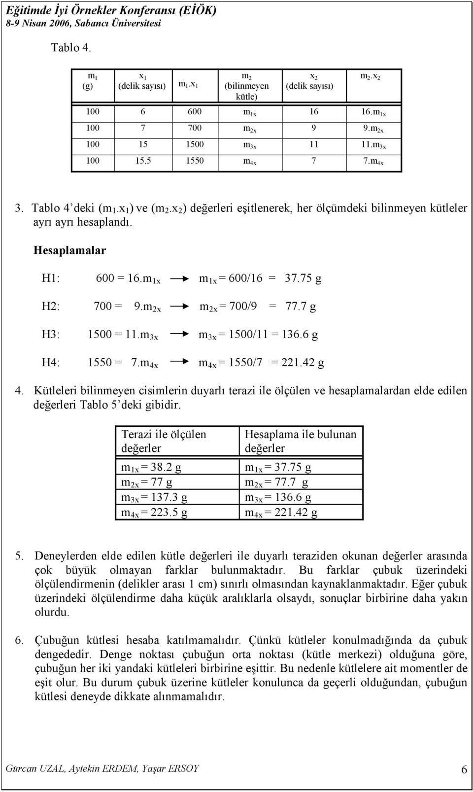 7 g H3: 1500 = 11.m 3x m 3x = 1500/11 = 136.6 g H4: 1550 = 7.m 4x m 4x = 1550/7 = 221.42 g 4.