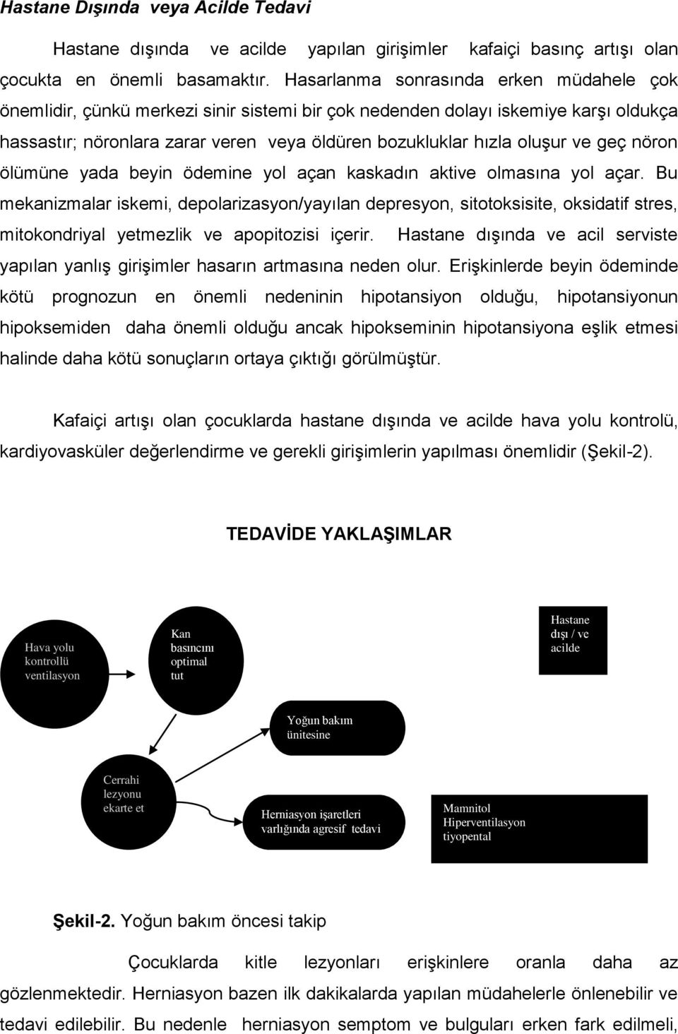 ve geç nöron ölümüne yada beyin ödemine yol açan kaskadın aktive olmasına yol açar.