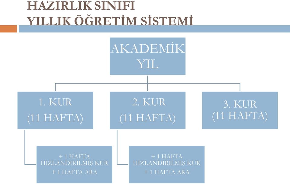 KUR (11 HAFTA) + 1 HAFTA HIZLANDIRILMIŞ KUR + 1