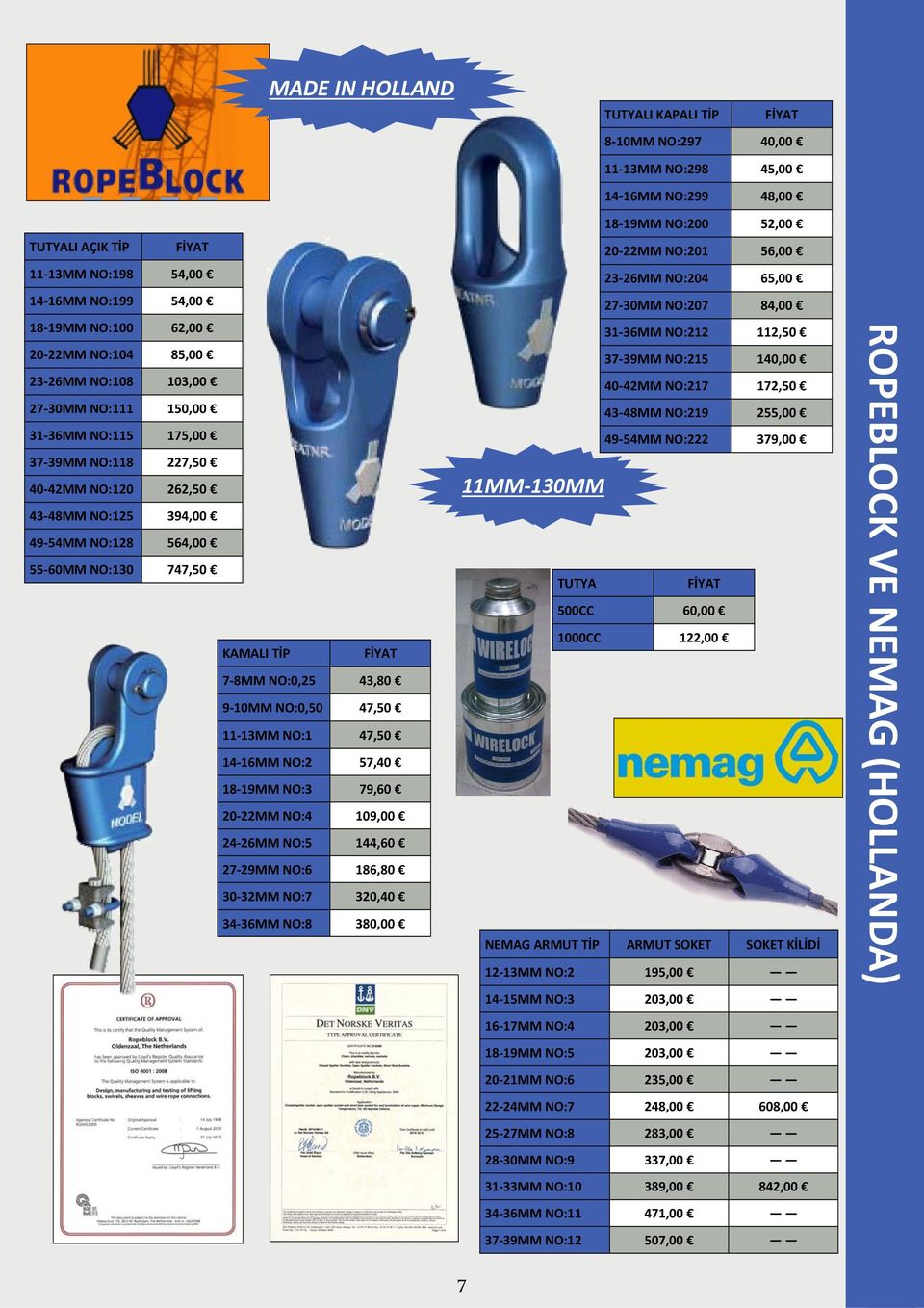 NO:0,25 43,80 9 10MM NO:0,50 47,50 11 13MM NO:1 47,50 14 16MM NO:2 57,40 18 19MM NO:3 79,60 20 22MM NO:4 109,00 24 26MM NO:5 144,60 27 29MM NO:6 186,80 30 32MM NO:7 320,40 34 36MM NO:8 380,00 11MM