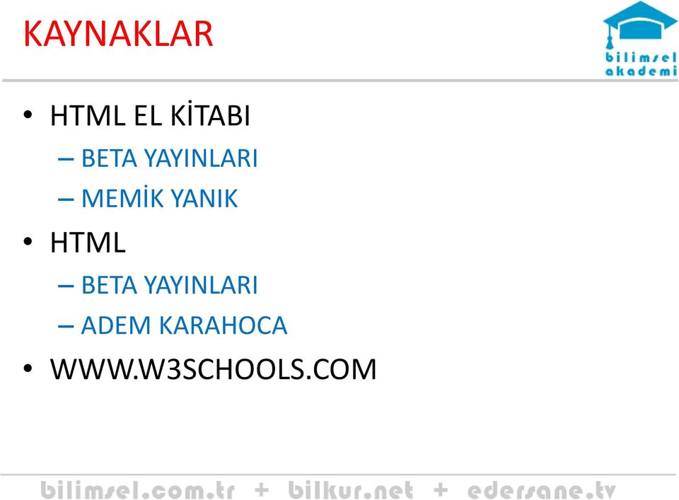 YANIK HTML BETA YAYINLARI