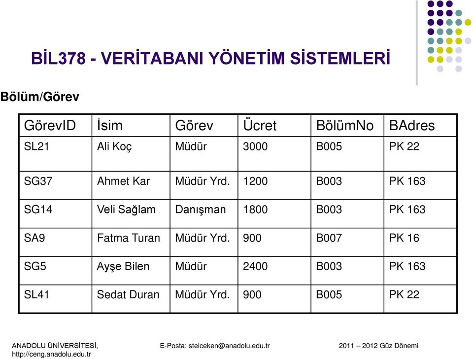 1200 B003 PK 163 SG14 Veli Sağlam Danışman 1800 B003 PK 163 SA9 Fatma