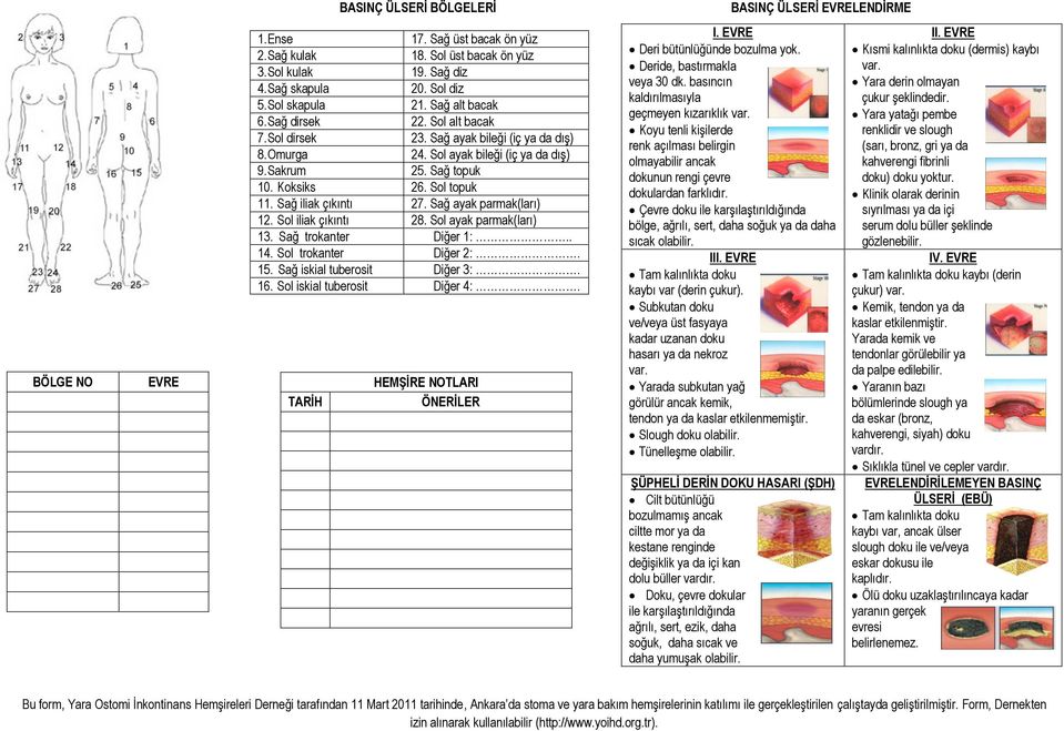 Sol topuk 11. Sağ iliak çıkıntı 27. Sağ ayak parmak(ları) 12. Sol iliak çıkıntı 28. Sol ayak parmak(ları) 13. Sağ trokanter Diğer 1:.. 14. Sol trokanter Diğer 2:. 15. Sağ iskial tuberosit Diğer 3:.