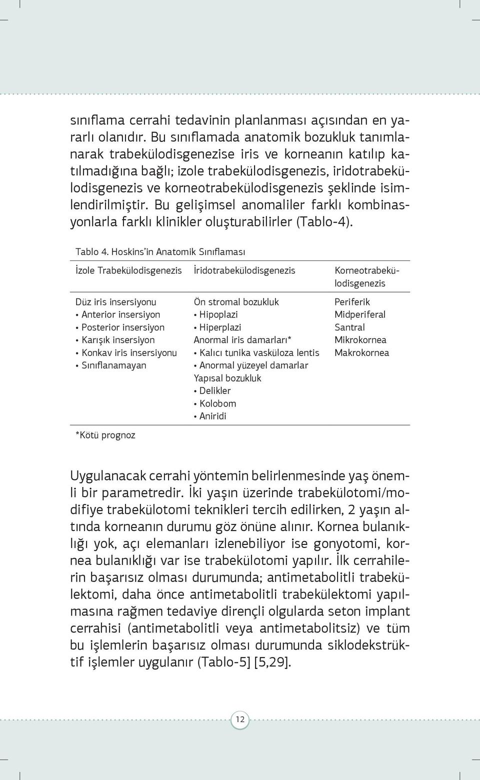 şeklinde isimlendirilmiştir. Bu gelişimsel anomaliler farklı kombinasyonlarla farklı klinikler oluşturabilirler (Tablo-4). Tablo 4.