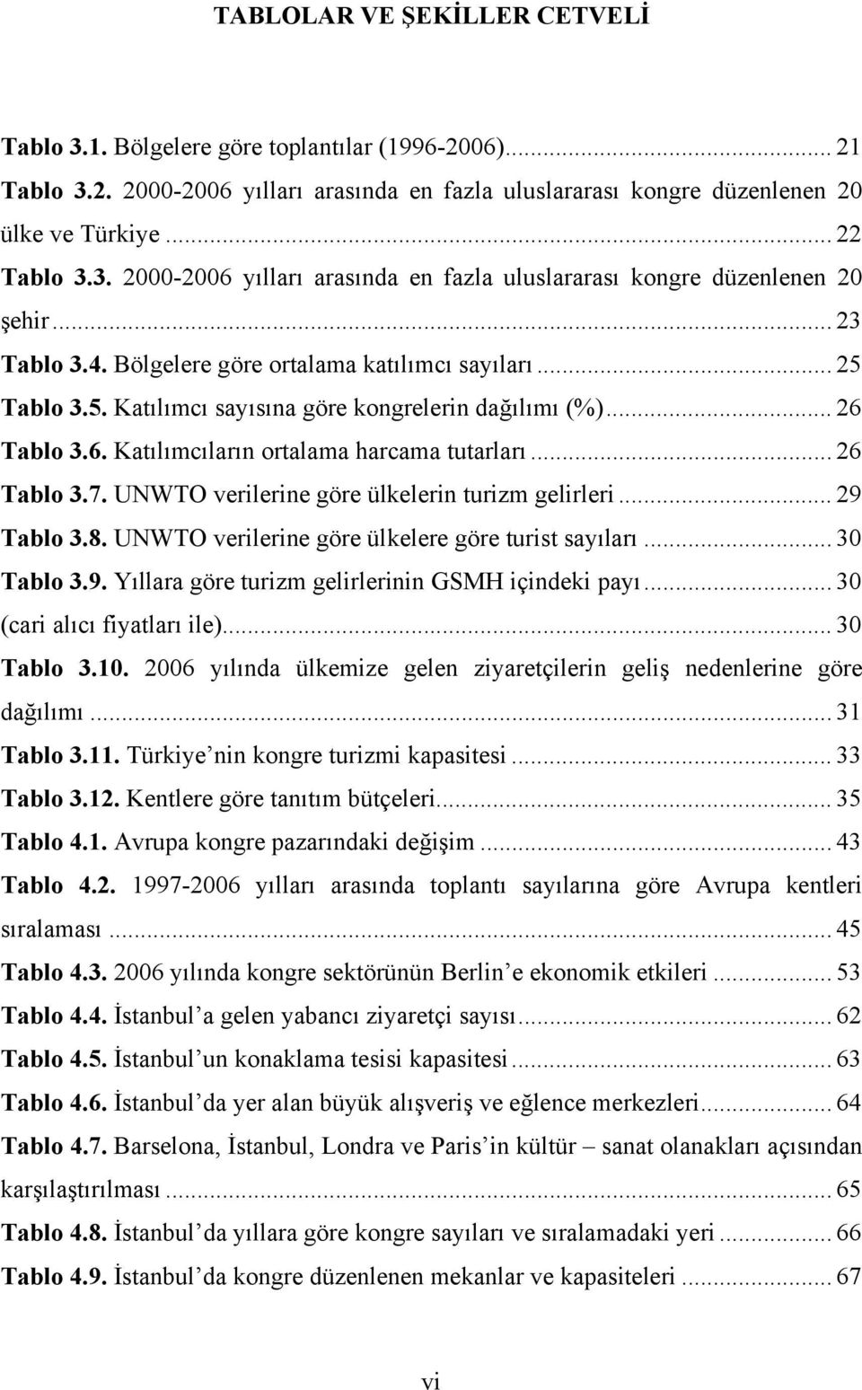 UNWTO verilerine göre ülkelerin turizm gelirleri... 29 Tablo 3.8. UNWTO verilerine göre ülkelere göre turist sayıları... 30 Tablo 3.9. Yıllara göre turizm gelirlerinin GSMH içindeki payı.