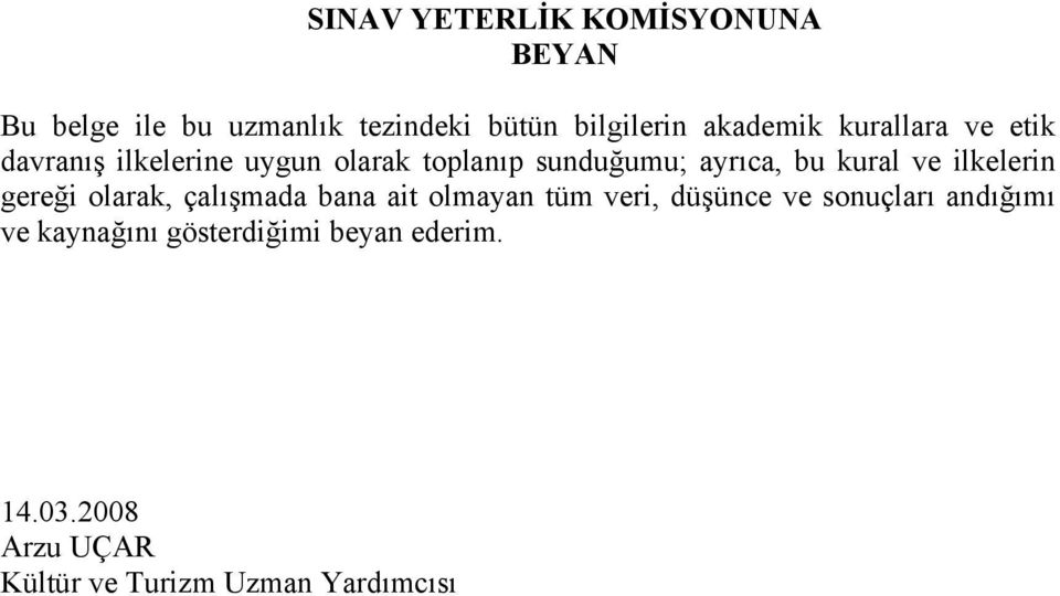 ilkelerin gereği olarak, çalışmada bana ait olmayan tüm veri, düşünce ve sonuçları andığımı