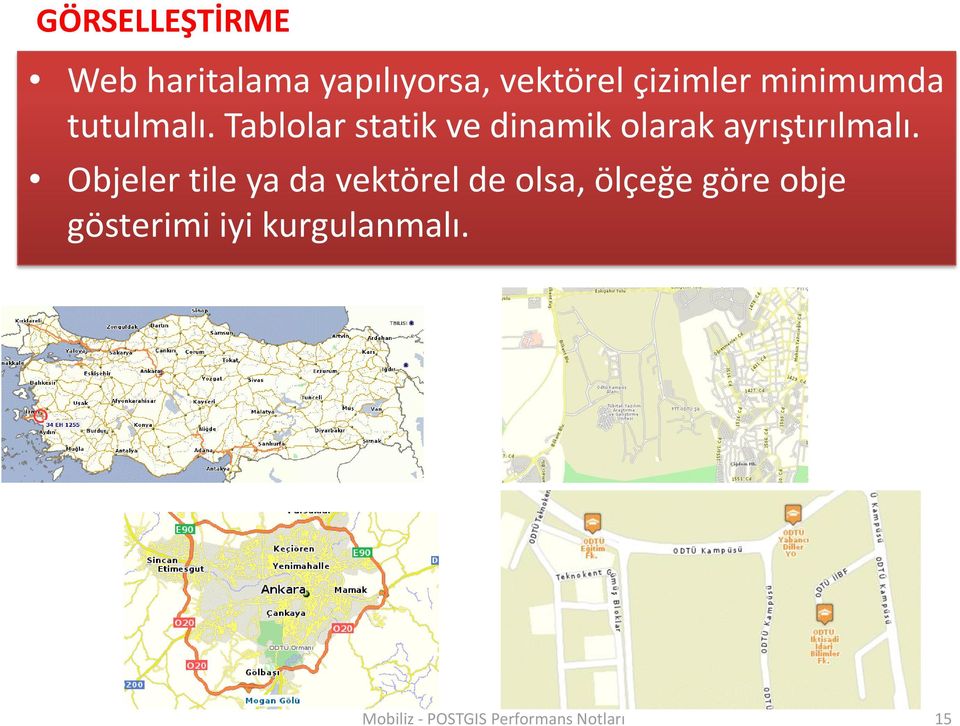 Tablolar statik ve dinamik olarak ayrıştırılmalı.