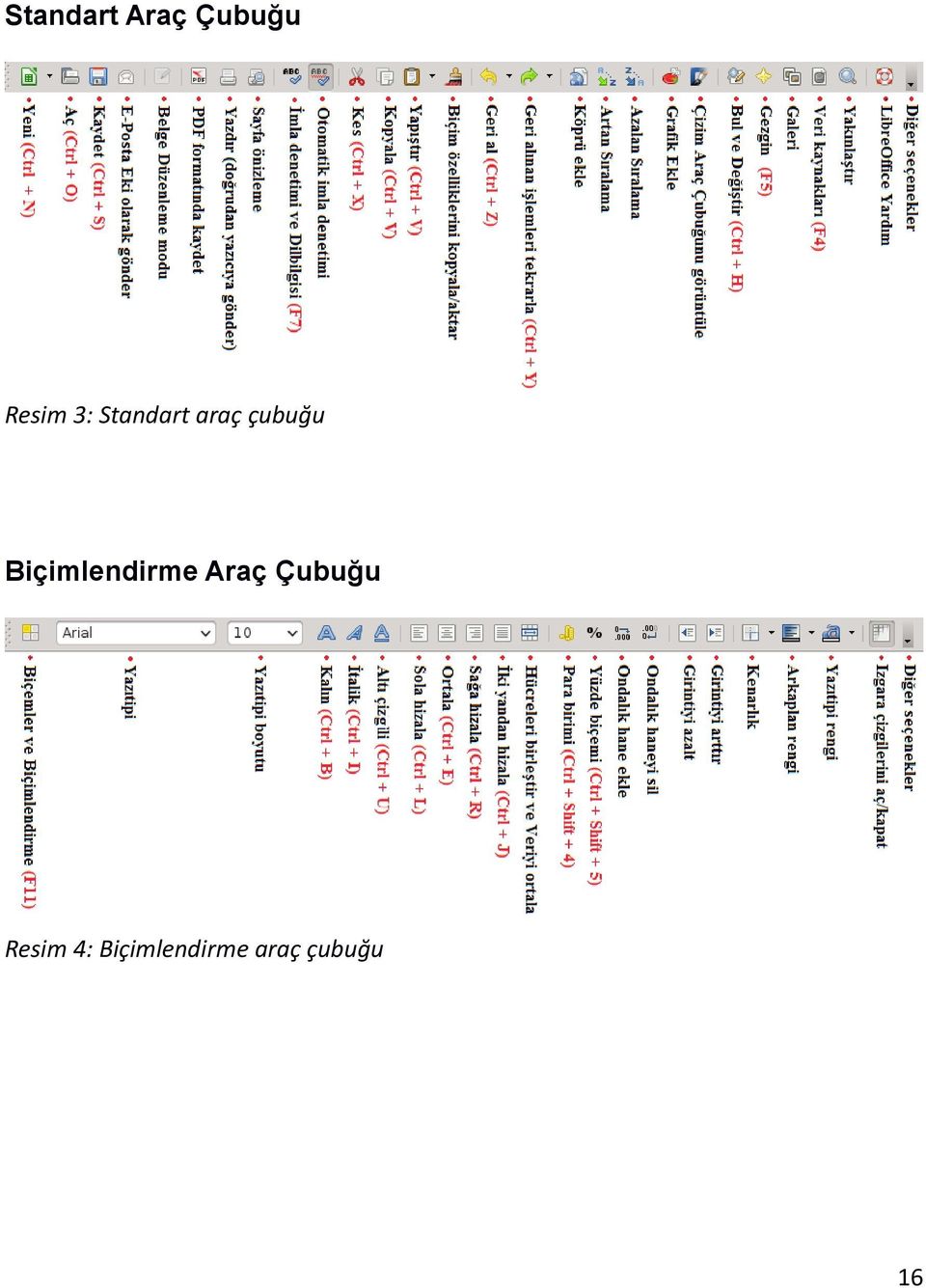 Biçimlendirme Araç Çubuğu