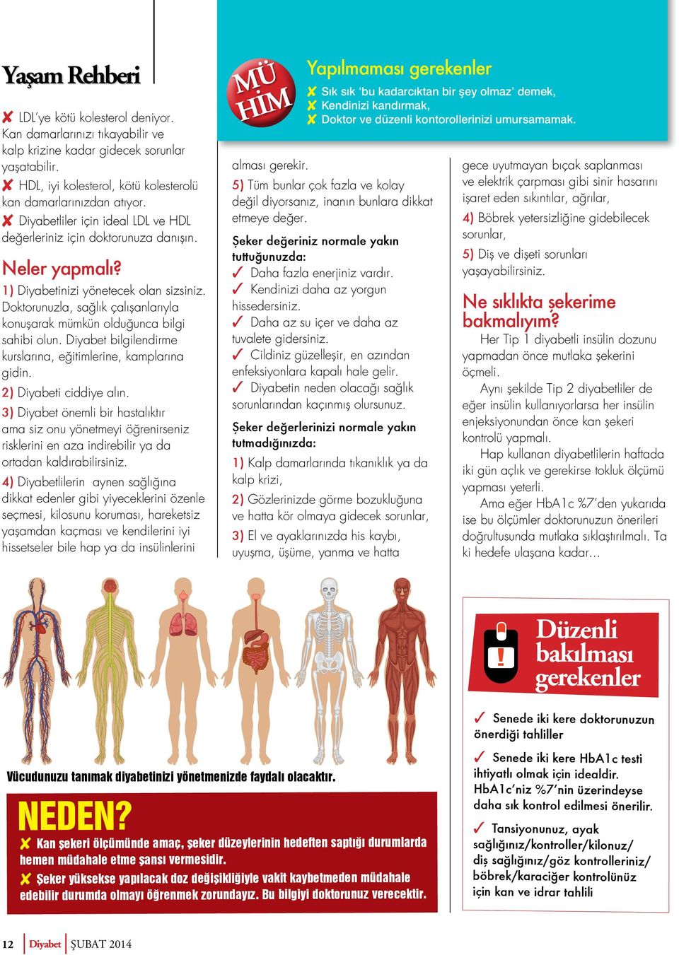 Doktorunuzla, sağlık çalışanlarıyla konuşarak mümkün olduğunca bilgi sahibi olun. Diyabet bilgilendirme kurslarına, eğitimlerine, kamplarına gidin. 2) Diyabeti ciddiye alın.