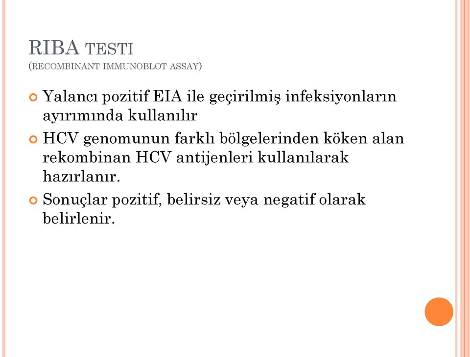 farklı bölgelerinden köken alan rekombinan HCV antijenleri