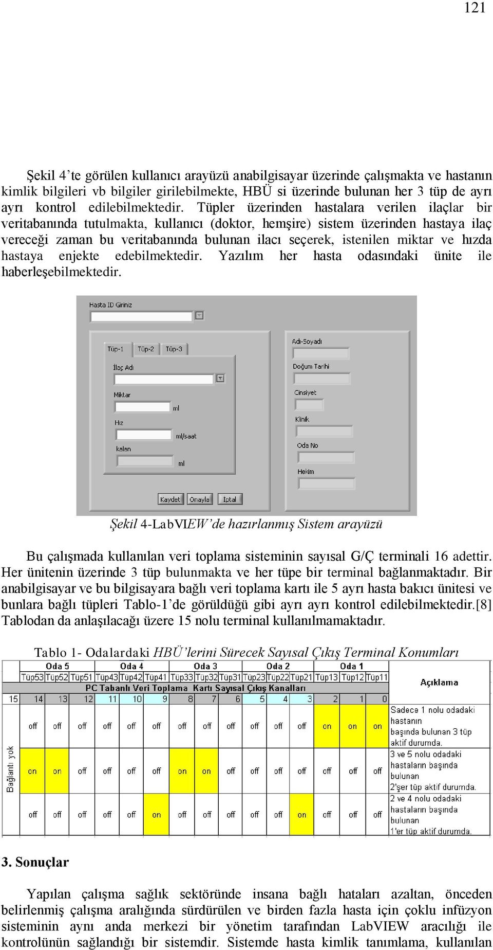 Tüpler üzerinden hastalara verilen ilaçlar bir veritabanında tutulmakta, kullanıcı (doktor, hemşire) sistem üzerinden hastaya ilaç vereceği zaman bu veritabanında bulunan ilacı seçerek, istenilen