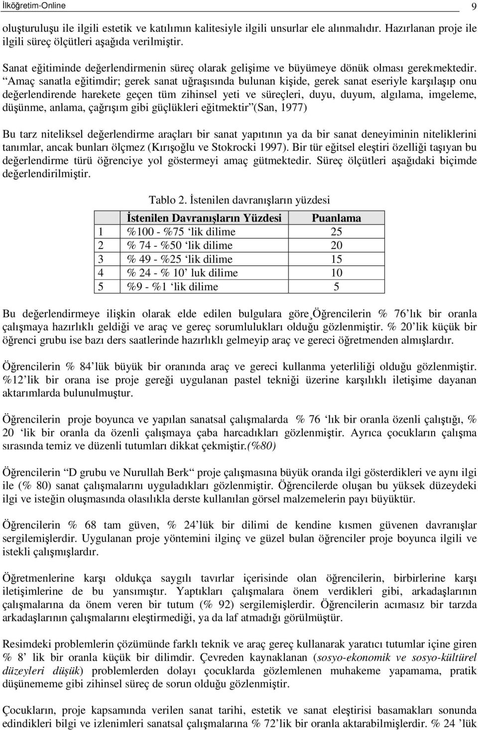 Amaç sanatla eitimdir; gerek sanat uraısında bulunan kiide, gerek sanat eseriyle karılaıp onu deerlendirende harekete geçen tüm zihinsel yeti ve süreçleri, duyu, duyum, algılama, imgeleme, düünme,