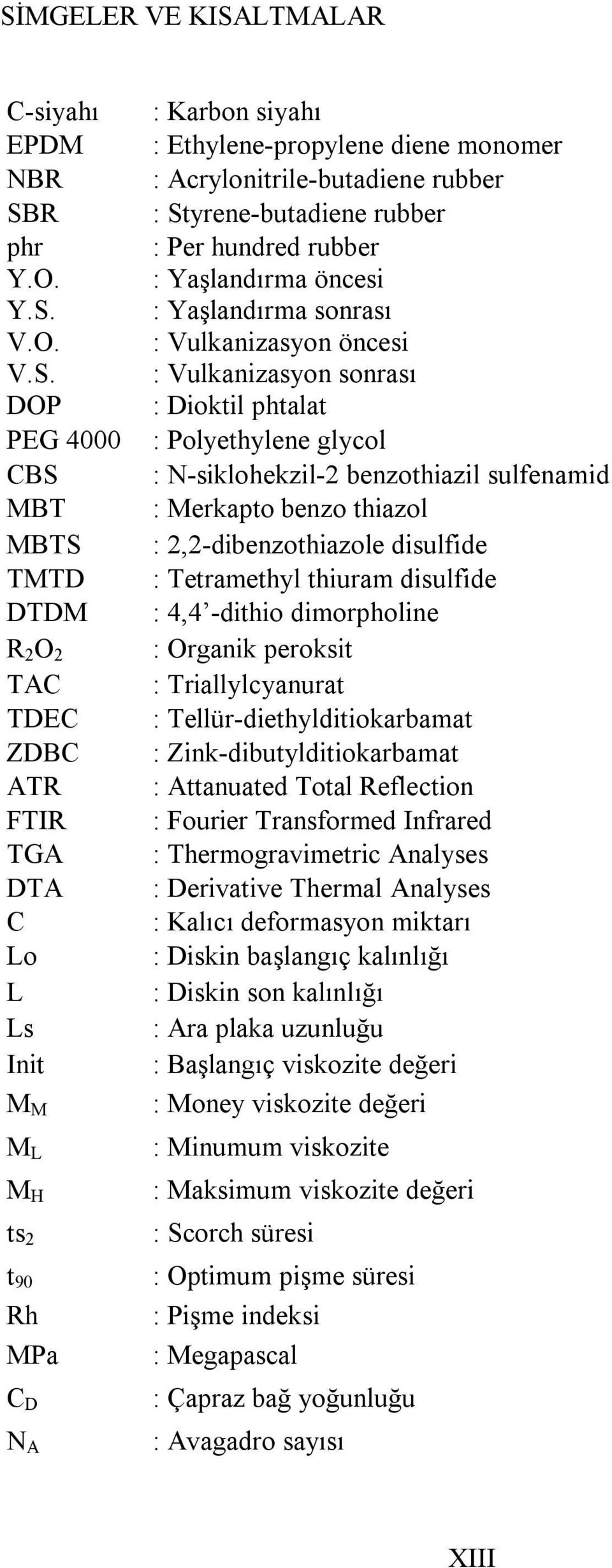 Vulkanizasyon sonrası : Dioktil phtalat : Polyethylene glycol : N-siklohekzil-2 benzothiazil sulfenamid : Merkapto benzo thiazol : 2,2-dibenzothiazole disulfide : Tetramethyl thiuram disulfide : 4,4