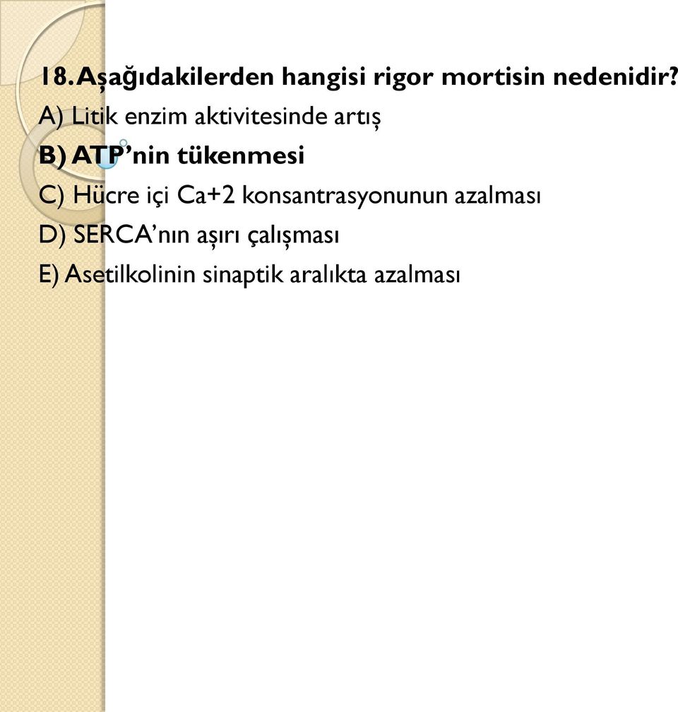 C) Hücre içi Ca+2 konsantrasyonunun azalması D) SERCA