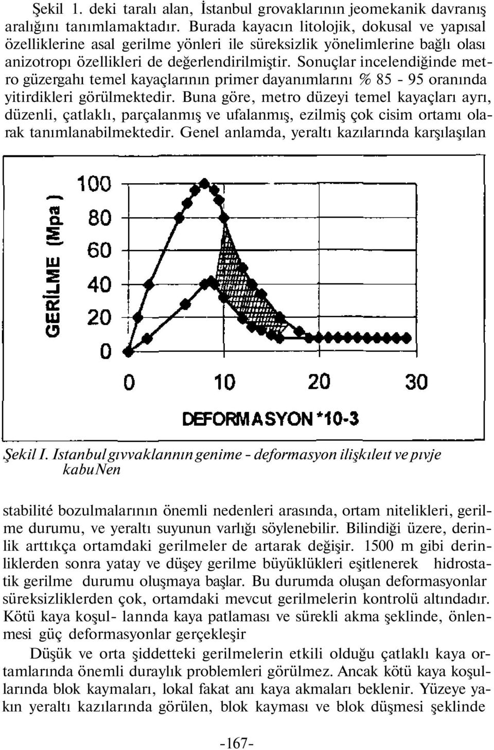 Sonuçlar incelendiğinde metro güzergahı temel kayaçlarının primer dayanımlarını % 85-95 oranında yitirdikleri görülmektedir.