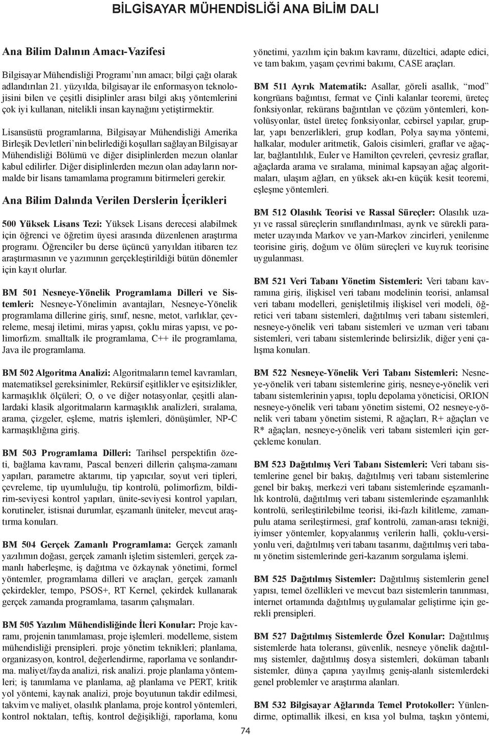 Lisansüstü programlarına, Bilgisayar Mühendisliği Amerika Birleşik Devletleri nin belirlediği koşulları sağlayan Bilgisayar Mühendisliği Bölümü ve diğer disiplinlerden mezun olanlar kabul edilirler.