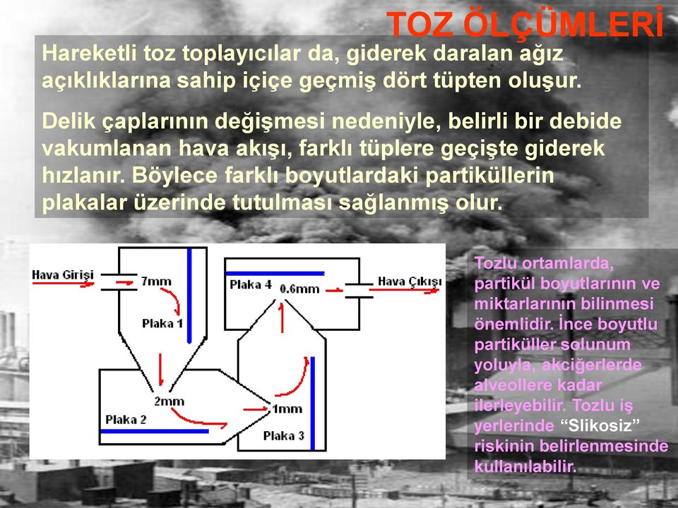 Böylece farklı boyutlardaki partiküllerin plakalar üzerinde tutulması sağlanmıģ olur.