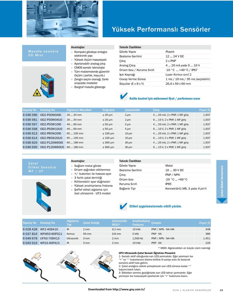 .. +40 C / IP67 Işık Kaynağı Lazer Kırmızı sınıf 2 Cevap Verme Süresi 1 ms / 10 ms / 35 ms (seçilebilir) Boyutlar (E x B x Y) 20,4 x 50 x 60 mm Kalite kontrol için mükemmel fiyat / performans oranı